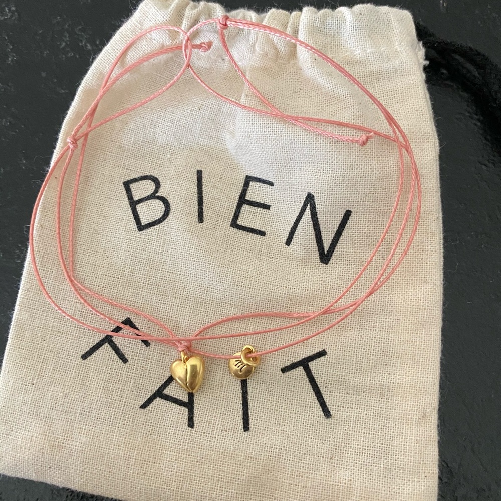 NWOT Madewell Light Pink Adjustable Heart Necklace